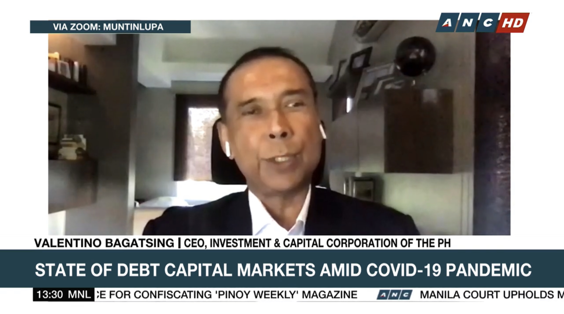 ICCP on State of Capital Debt Markets Amid Covid-19 Pandemic, Valentino Bagatsing, Val Bagatsing interview with ANC